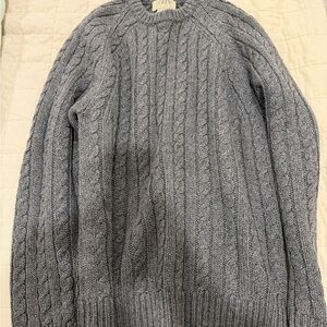 Men’s Gray Cable Knit Sweater